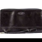 Leather Panther Clutch Black, tightly cropped