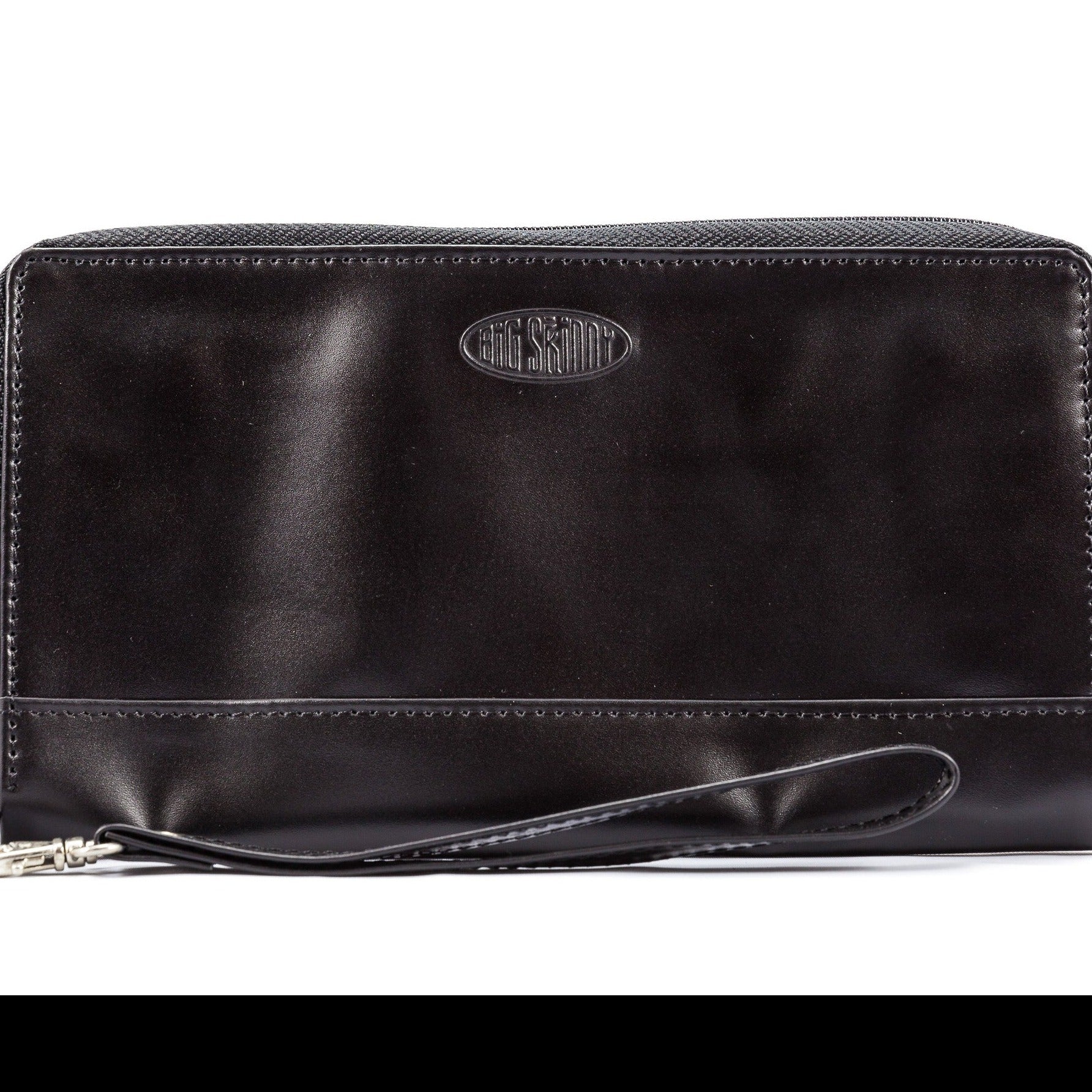 Leather Panther Clutch Black, tightly cropped